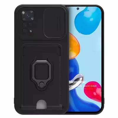 Microsonic Xiaomi Redmi Note 11 Kılıf Multifunction Silicone Siyah