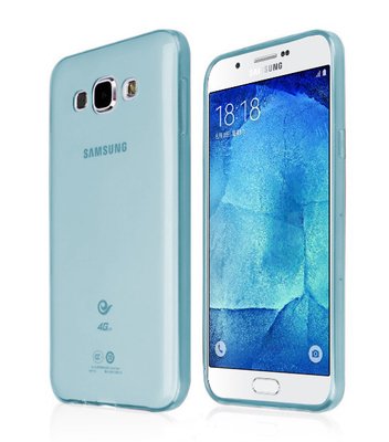 CaseUp Samsung Galaxy A8 Kılıf Transparent Soft Mavi