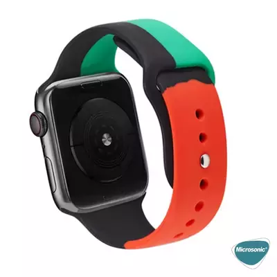 Microsonic Apple Watch Series 8 45mm Silikon Kordon Black Unity