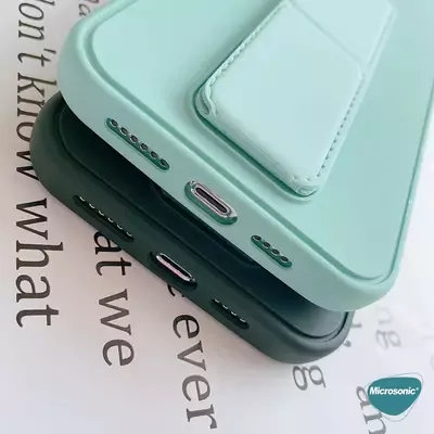 Microsonic Apple iPhone 15 Pro Max Kılıf Hand Strap Koyu Yeşil