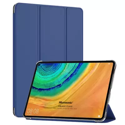 Microsonic Huawei MatePad 10.4'' Kılıf Slim Translucent Back Smart Cover Lacivert