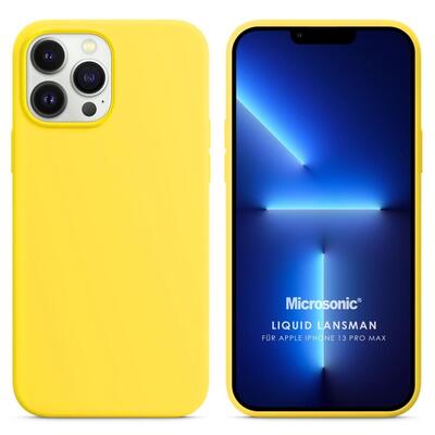 Microsonic Apple iPhone 13 Pro Max Kılıf Liquid Lansman Silikon Sarı