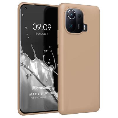 Microsonic Xiaomi Mi 11 Pro Kılıf Matte Silicone Rose Gold