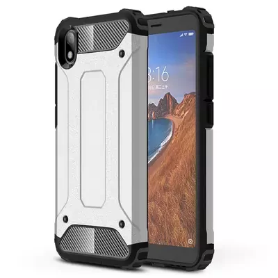 Microsonic Xiaomi Redmi 7A Kılıf Rugged Armor Gümüş