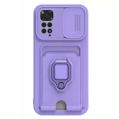 Microsonic Xiaomi Redmi Note 11 Kılıf Multifunction Silicone Lila