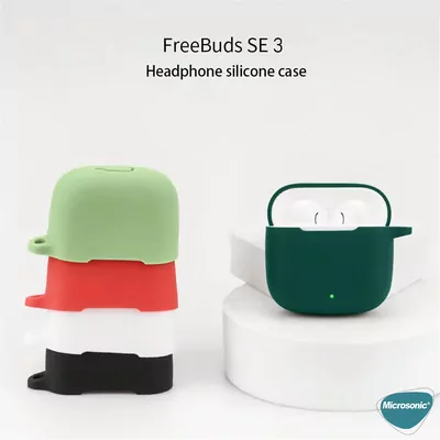 Microsonic Huawei FreeBuds SE 3 Kılıf Askılı Mat Silikon Koyu Yeşil