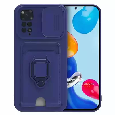 Microsonic Xiaomi Redmi Note 11 Kılıf Multifunction Silicone Lacivert