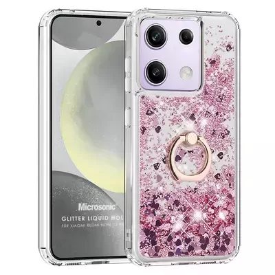 Microsonic Xiaomi Redmi Note 13 Pro 4G Kılıf Glitter Liquid Holder Pembe