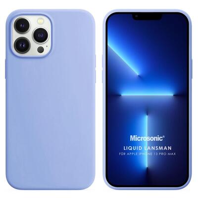 Microsonic Apple iPhone 13 Pro Max Kılıf Liquid Lansman Silikon Mavi