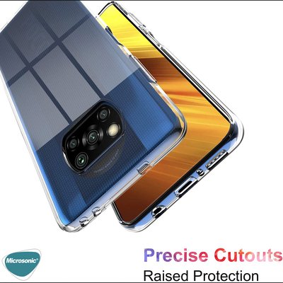 Microsonic Xiaomi Poco X3 NFC Kılıf Transparent Soft Şeffaf Beyaz