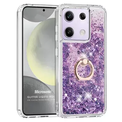 Microsonic Xiaomi Redmi Note 13 Pro 4G Kılıf Glitter Liquid Holder Mor