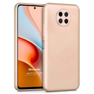 Microsonic Xiaomi Redmi Note 9 5G Kılıf Matte Silicone Gold