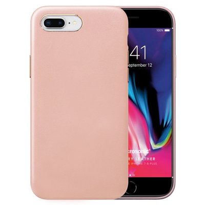 Microsonic Apple iPhone 8 Plus Kılıf Luxury Leather Rose Gold