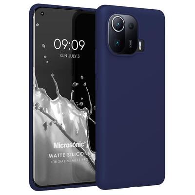 Microsonic Xiaomi Mi 11 Pro Kılıf Matte Silicone Lacivert