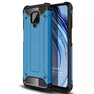 Microsonic Xiaomi Redmi Note 9 Pro Max Kılıf Rugged Armor Mavi