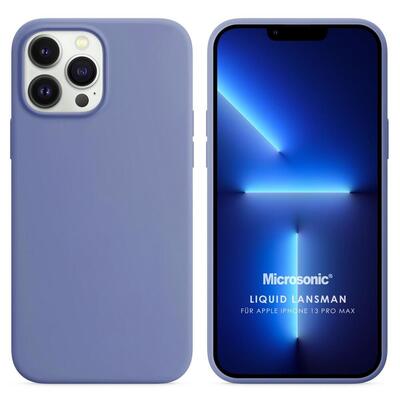 Microsonic Apple iPhone 13 Pro Max Kılıf Liquid Lansman Silikon Lavanta Grisi