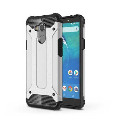 Microsonic General Mobile GM8 Kılıf Rugged Armor Gümüş