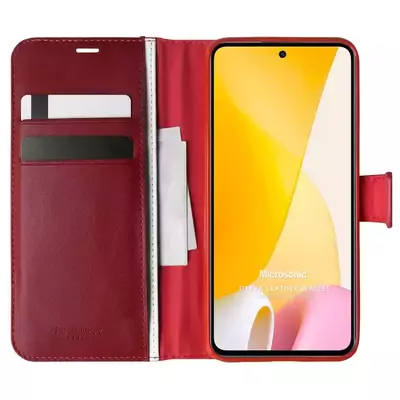 Microsonic Xiaomi Mi 12 Lite Kılıf Delux Leather Wallet Kırmızı