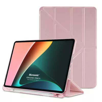 Microsonic Xiaomi Mi Pad 5 Kılıf Origami Pencil Rose Gold