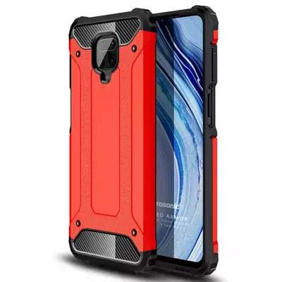 Microsonic Xiaomi Redmi Note 9 Pro Max Kılıf Rugged Armor Kırmızı