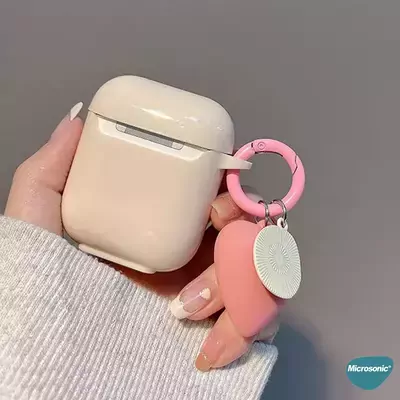 Microsonic AirPods Pro Kılıf Süslü Kalp Desenli Rose Gold