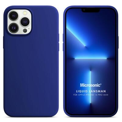 Microsonic Apple iPhone 13 Pro Max Kılıf Liquid Lansman Silikon Lacivert