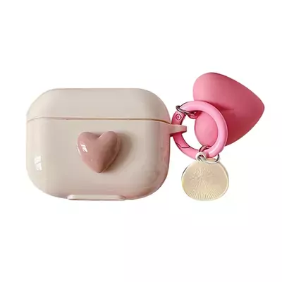 Microsonic Airpods 4.Nesil / ANC Kılıf Süslü Kalp Desenli Rose Gold