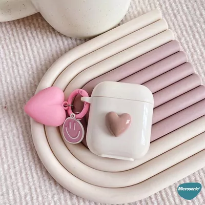 Microsonic Airpods 4.Nesil / ANC Kılıf Süslü Kalp Desenli Rose Gold