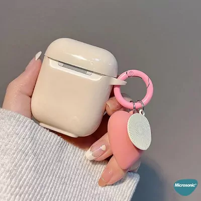 Microsonic Airpods 4.Nesil / ANC Kılıf Süslü Kalp Desenli Rose Gold