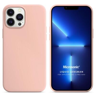 Microsonic Apple iPhone 13 Pro Max Kılıf Liquid Lansman Silikon Kum Pembesi