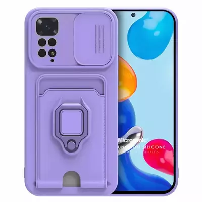 Microsonic Xiaomi Redmi Note 11S Kılıf Multifunction Silicone Lila