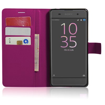 CaseUp Sony Xperia XA Cüzdanlı Suni Deri Kılıf Mor