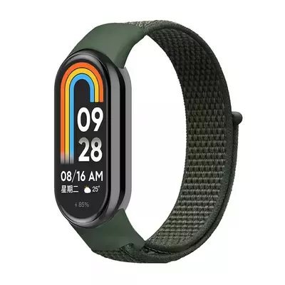 Microsonic Xiaomi Mi Band 8 Hasırlı Kordon Woven Sport Loop Koyu Yeşil