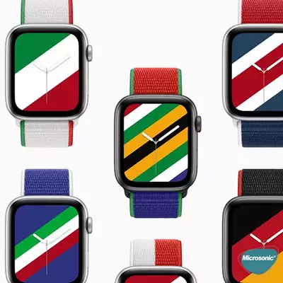 Microsonic Apple Watch Ultra Hasırlı Kordon Woven Çin International Collection Spor Loop