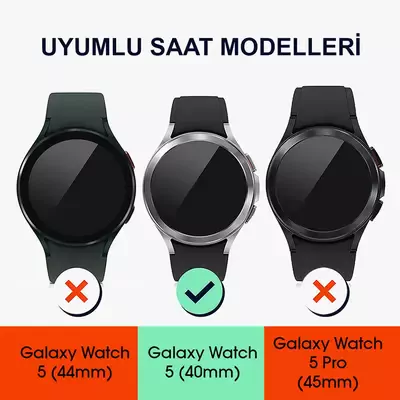 Microsonic Samsung Galaxy Watch 5 40mm Kılıf 360 Full Round Soft Silicone Şeffaf