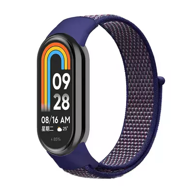 Microsonic Xiaomi Mi Band 8 Hasırlı Kordon Woven Sport Loop Mor