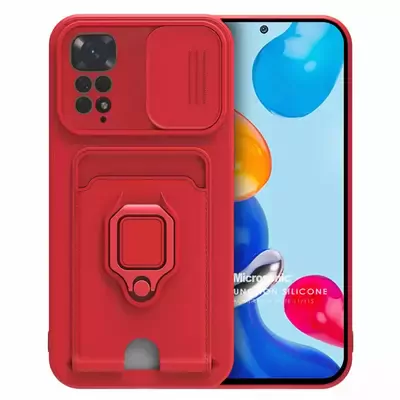 Microsonic Xiaomi Redmi Note 11S Kılıf Multifunction Silicone Kırmızı