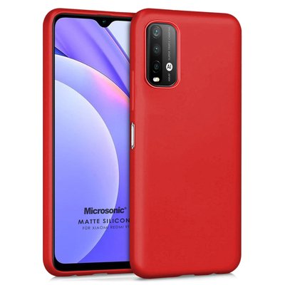 Microsonic Xiaomi Redmi Note 9 4G Kılıf Matte Silicone Kırmızı