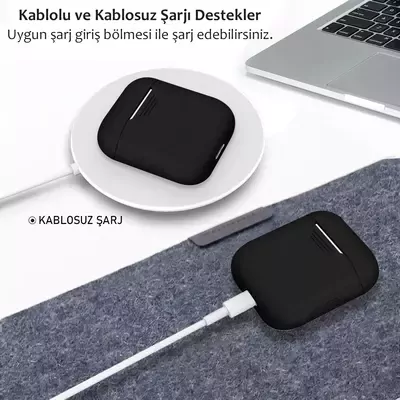 Microsonic Apple AirPods 1. Nesil / 2. Nesil Mat Silikon Kılıf Mavi