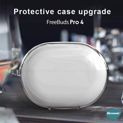 Microsonic Huawei FreeBuds Pro 4 Kılıf Transparent Clear Soft Şeffaf