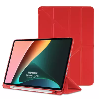 Microsonic Xiaomi Mi Pad 5 Kılıf Origami Pencil Kırmızı