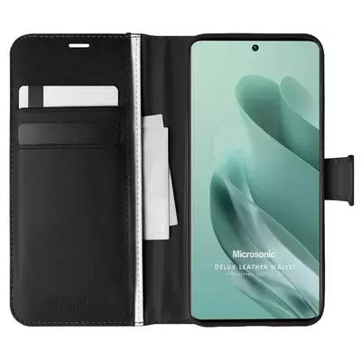 Microsonic Infinix Zero 30 4G Kılıf Delux Leather Wallet Siyah