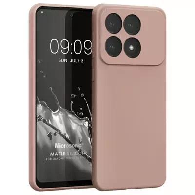 Microsonic Matte Silicone Xiaomi Poco X6 Pro 5G Kılıf Rose Gold