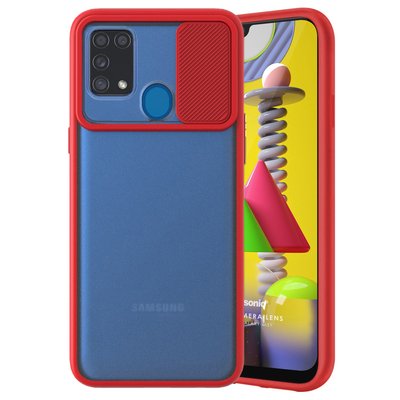 Microsonic Samsung Galaxy M31 Kılıf Slide Camera Lens Protection Kırmızı