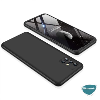 Microsonic Samsung Galaxy M31s Kılıf Double Dip 360 Protective AYS Siyah Kırmızı