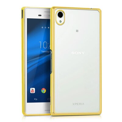 Microsonic Sony Xperia M4 Aqua Kılıf Skyfall Transparent Clear Gold