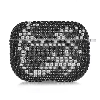 Microsonic Airpods 4.Nesil / ANC Kılıf Diamond Swarovski Görünümlü Taşlı Siyah