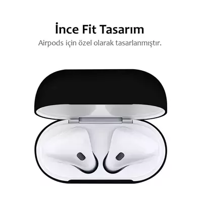 Microsonic Apple AirPods 1. Nesil / 2. Nesil Mat Silikon Kılıf Lacivert