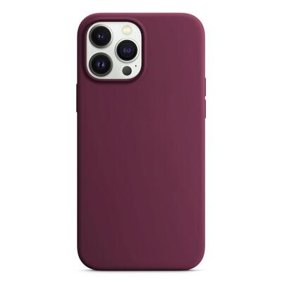 Microsonic Apple iPhone 13 Pro Max Kılıf Liquid Lansman Silikon Bordo