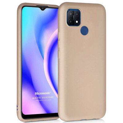 Microsonic Oppo A15s Kılıf Matte Silicone Gold